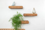 Chunky Rustic Aged Solid Oak Floating Shelves (14cm x 9cm x 40cm Set of 3)