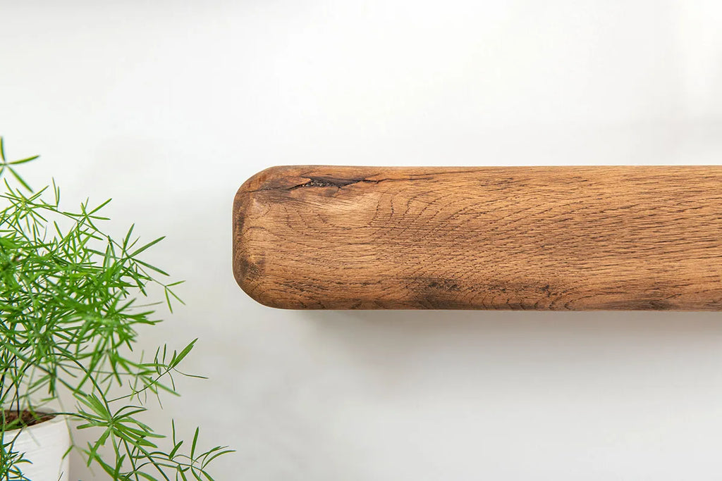 Chunky Rustic Aged Solid Oak Floating Shelves (14cm x 9cm x 40cm Set of 3)