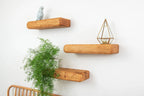 Chunky Rustic Aged Solid Oak Floating Shelves (14cm x 9cm x 40cm Set of 3)