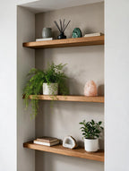 Contempoary Style Dark Oak Alcove Shelves