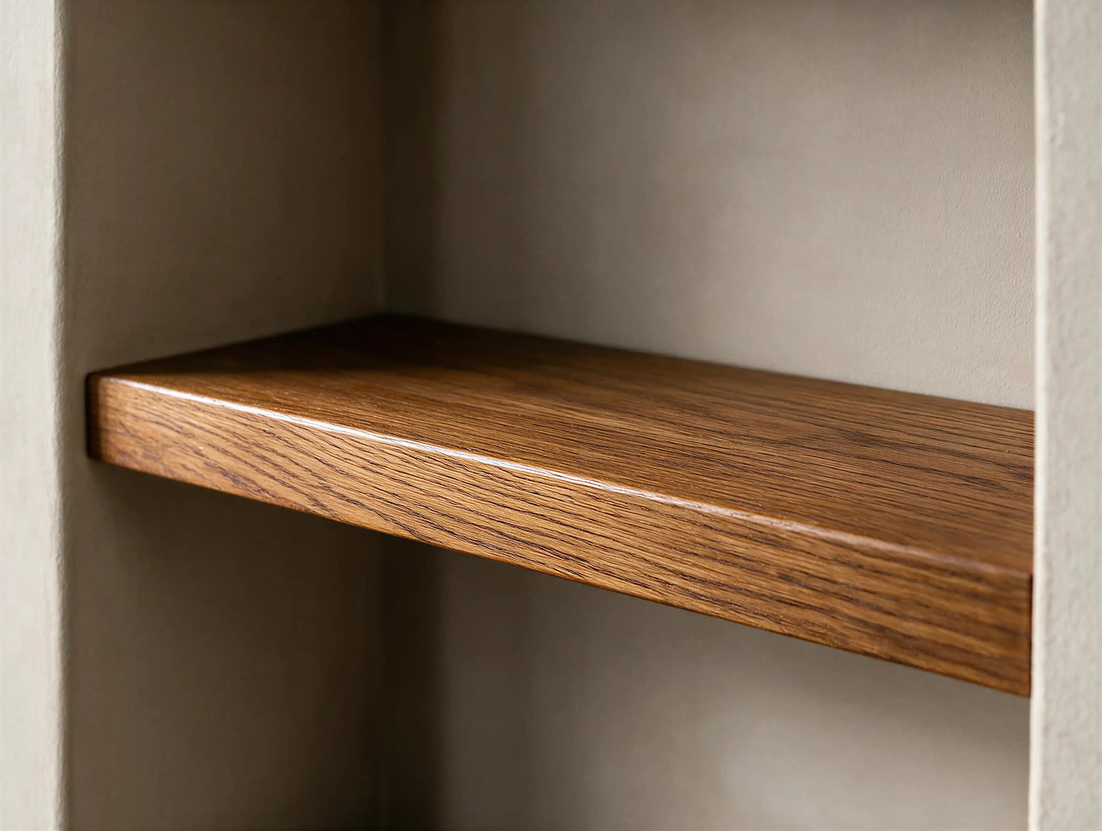 Contempoary Style Dark Oak Alcove Shelves
