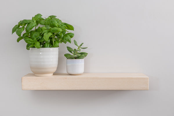 Contemporary Style White Ash Floating Shelf