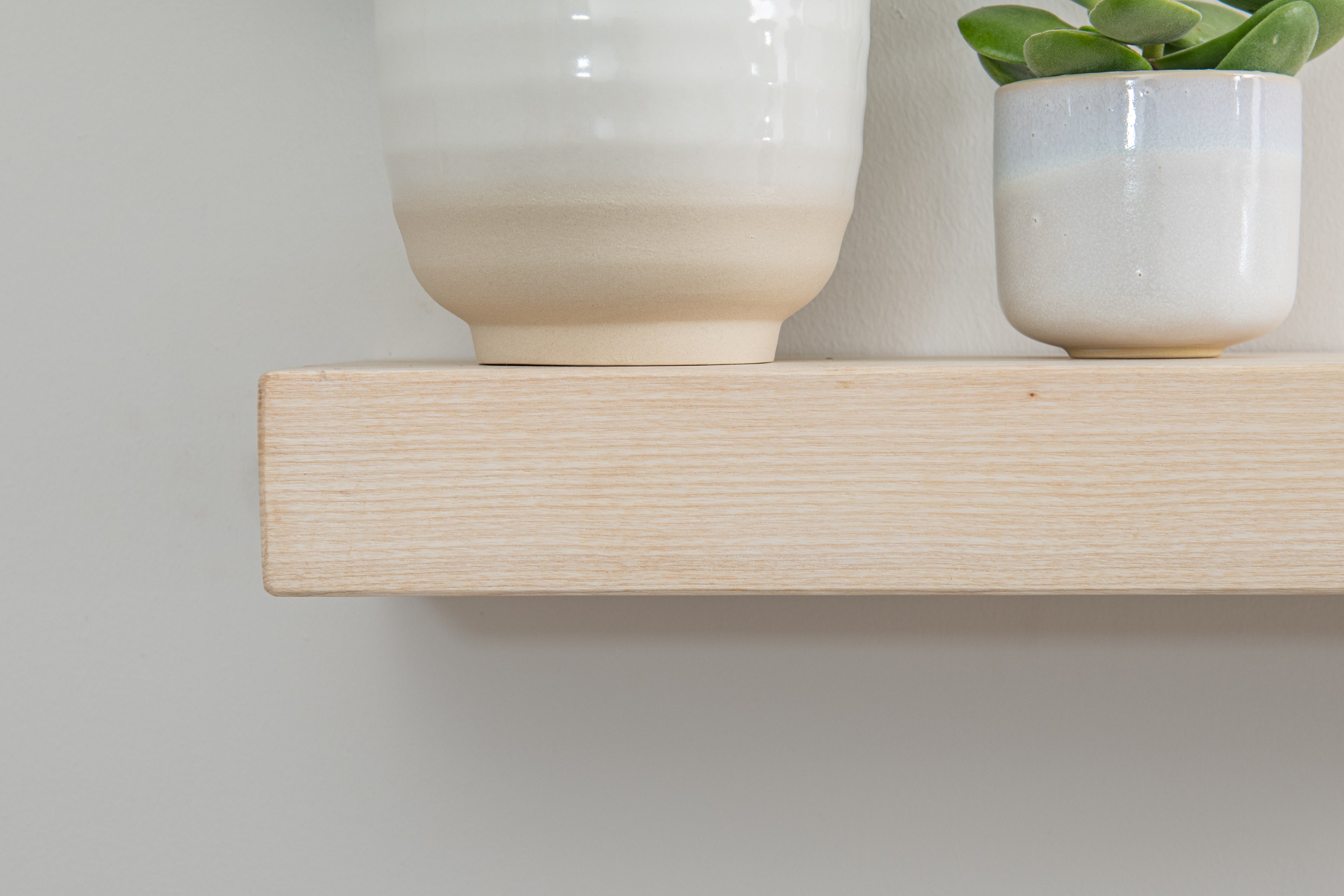 Contemporary Style White Ash Floating Shelf