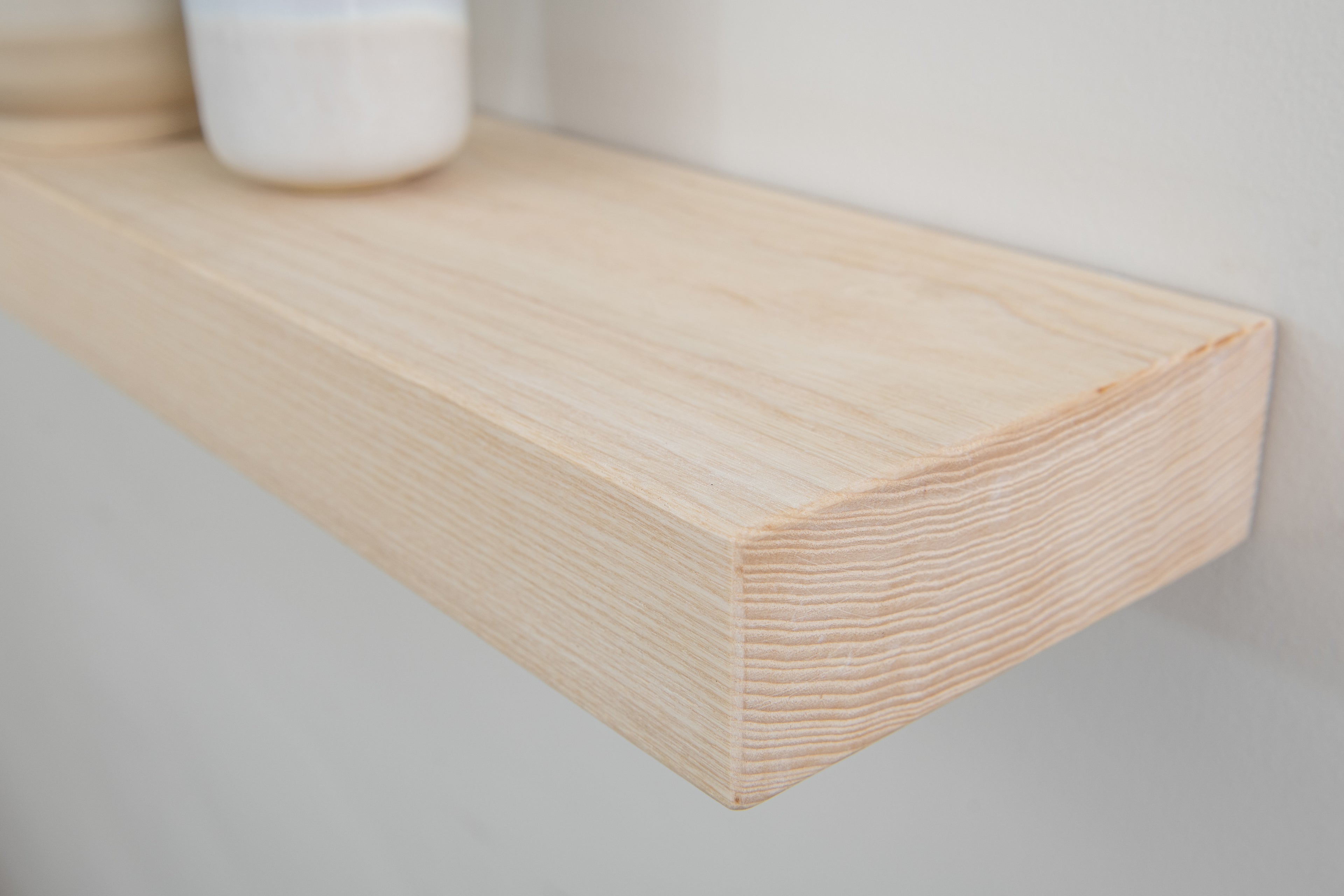 Contemporary Style White Ash Floating Shelf