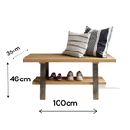 Contemporary Oak Bench With Industrial Legs