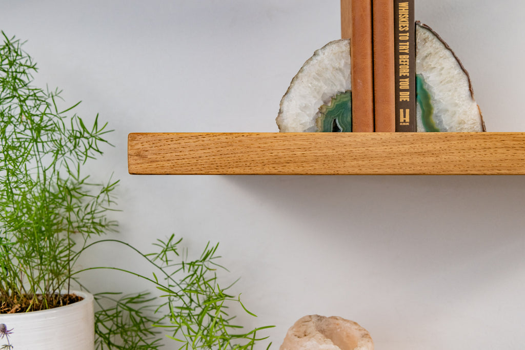 Contemporary Style Dark Oak Floating Shelves