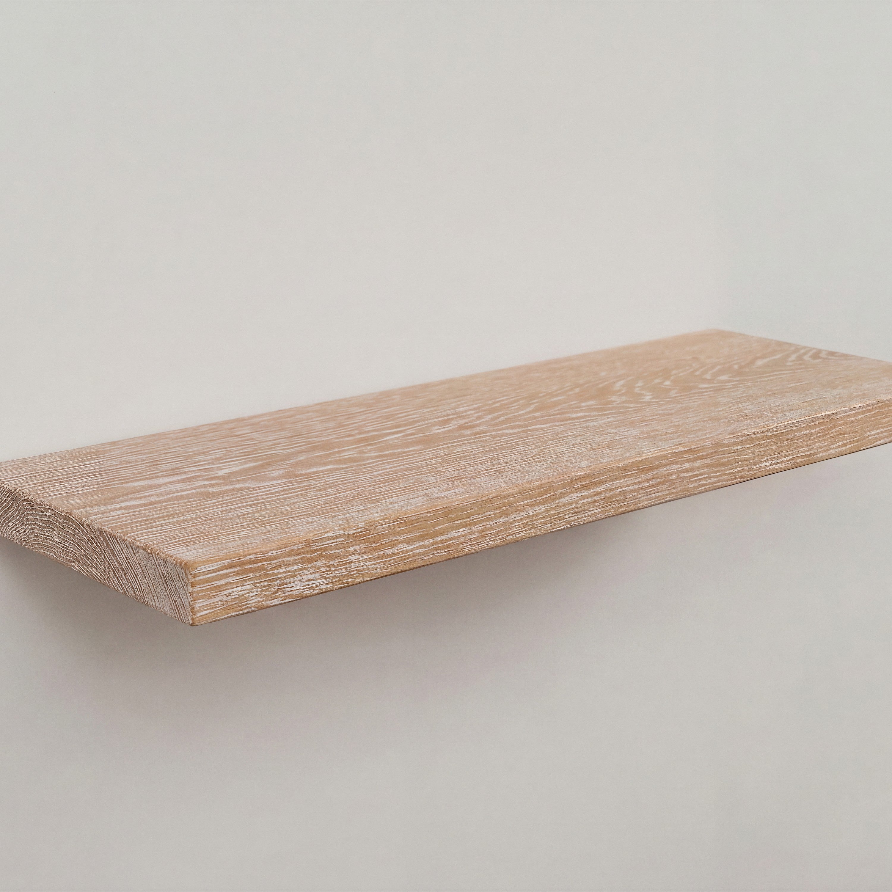 Contemporary Style White Oak Floating Shelves