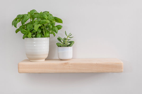 Country Cottage Style White Ash Floating Shelf
