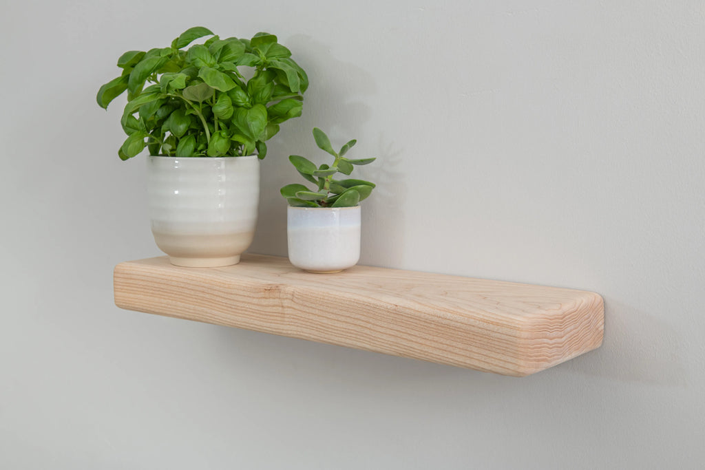 Country Cottage Style White Ash Floating Shelf