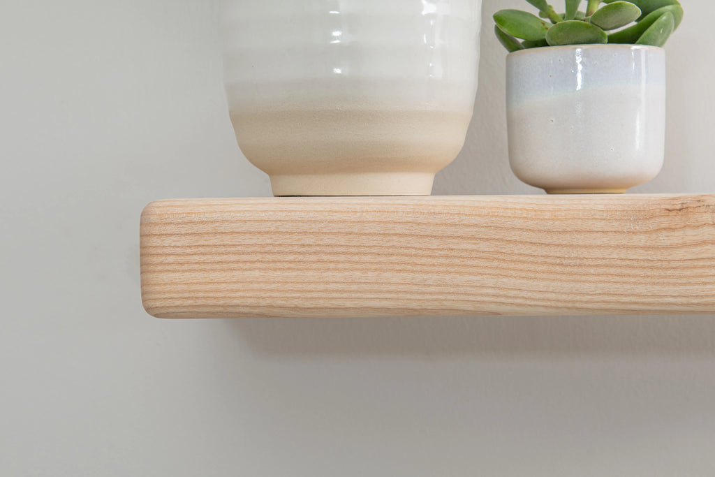Country Cottage Style White Ash Floating Shelf