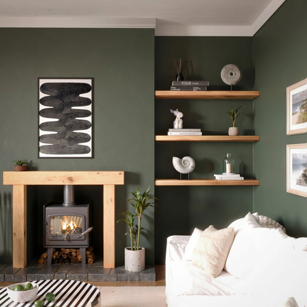 Country Cottage Style White Oak Alcove Shelves