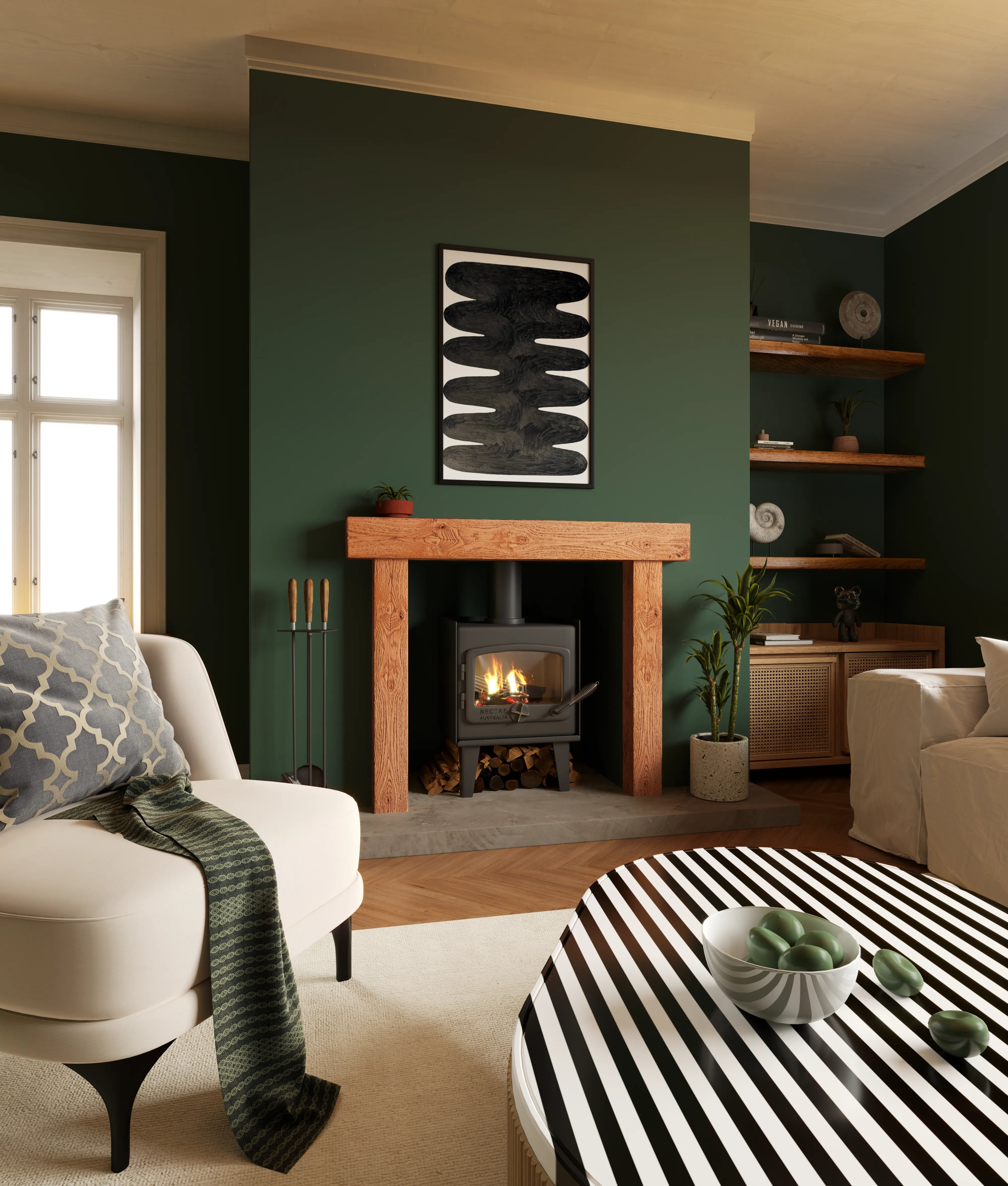 Country Cottage Style Dark Oak Fireplace Surround