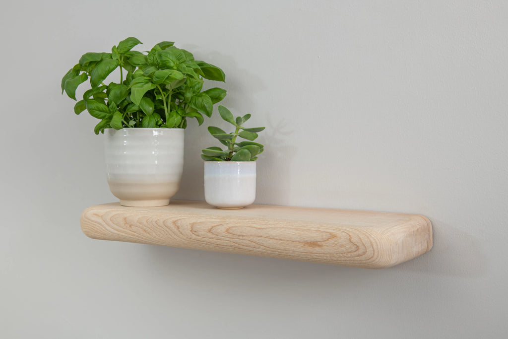 Farmhouse Style White Ash Floating Shelf