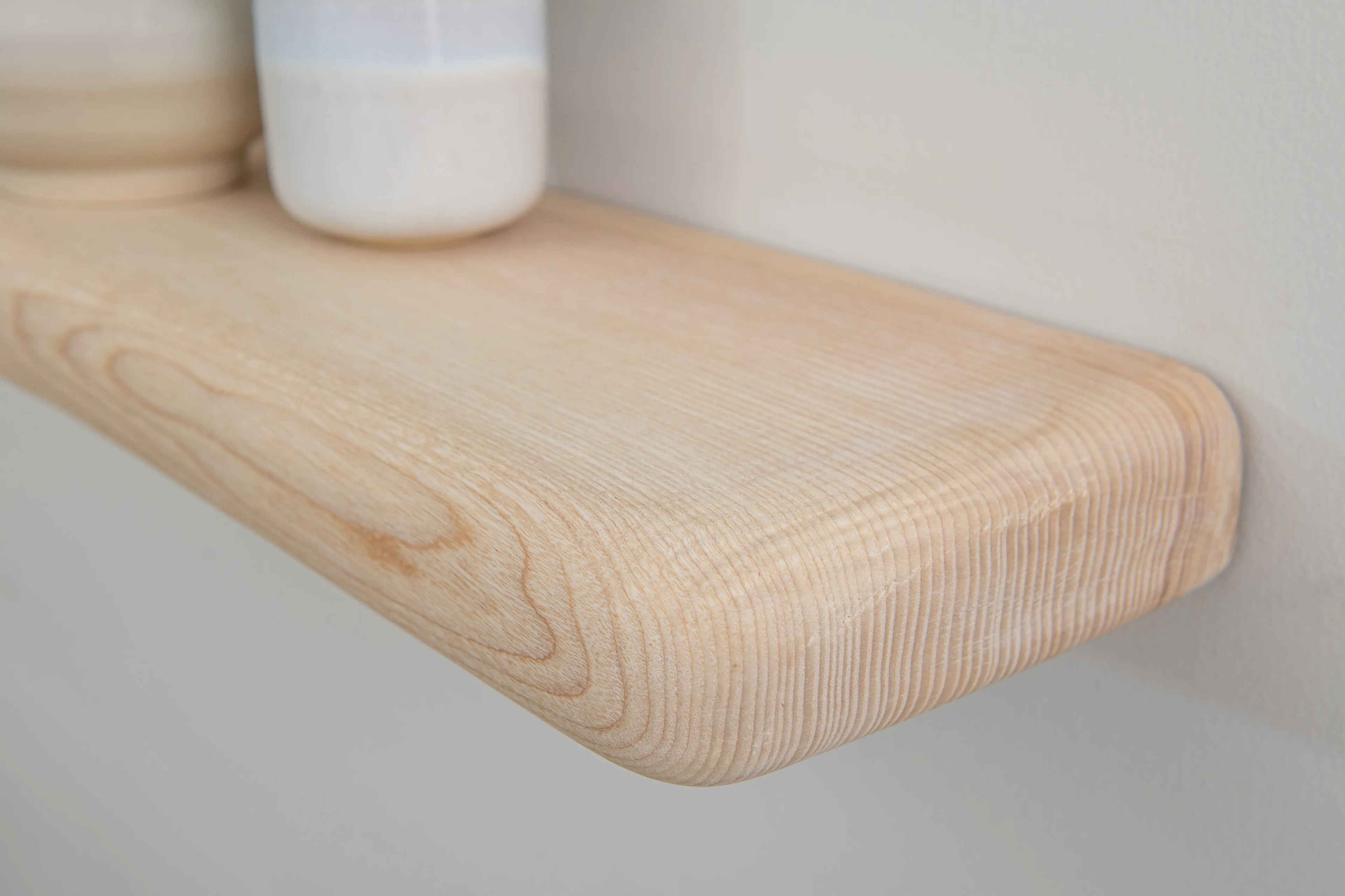 Farmhouse Style White Ash Floating Shelf