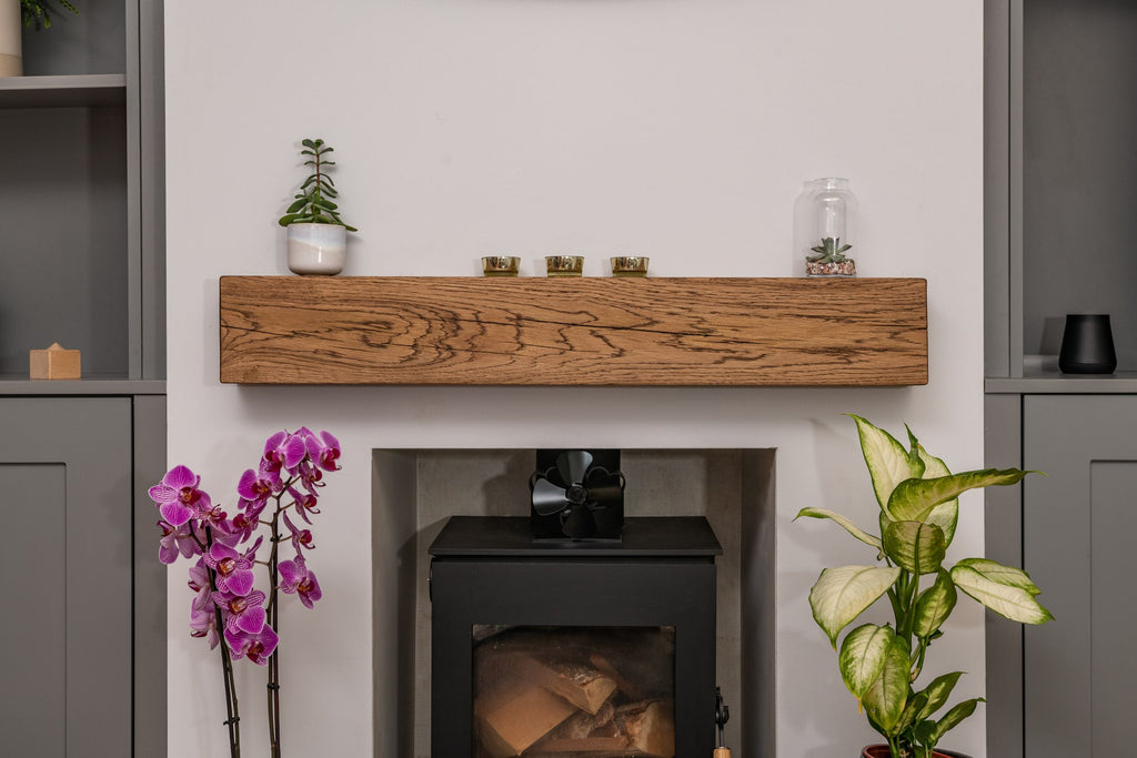 Modern Oak Fireplace Mantel