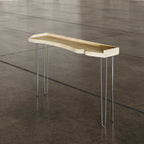 Oak Console Table With Hairpin Legs