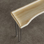 Oak Console Table With Hairpin Legs