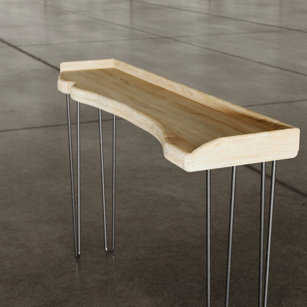 Oak Console Table With Hairpin Legs