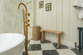 Oak Contemporary Slatted Bench