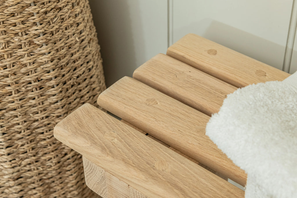 Oak Contemporary Slatted Bench