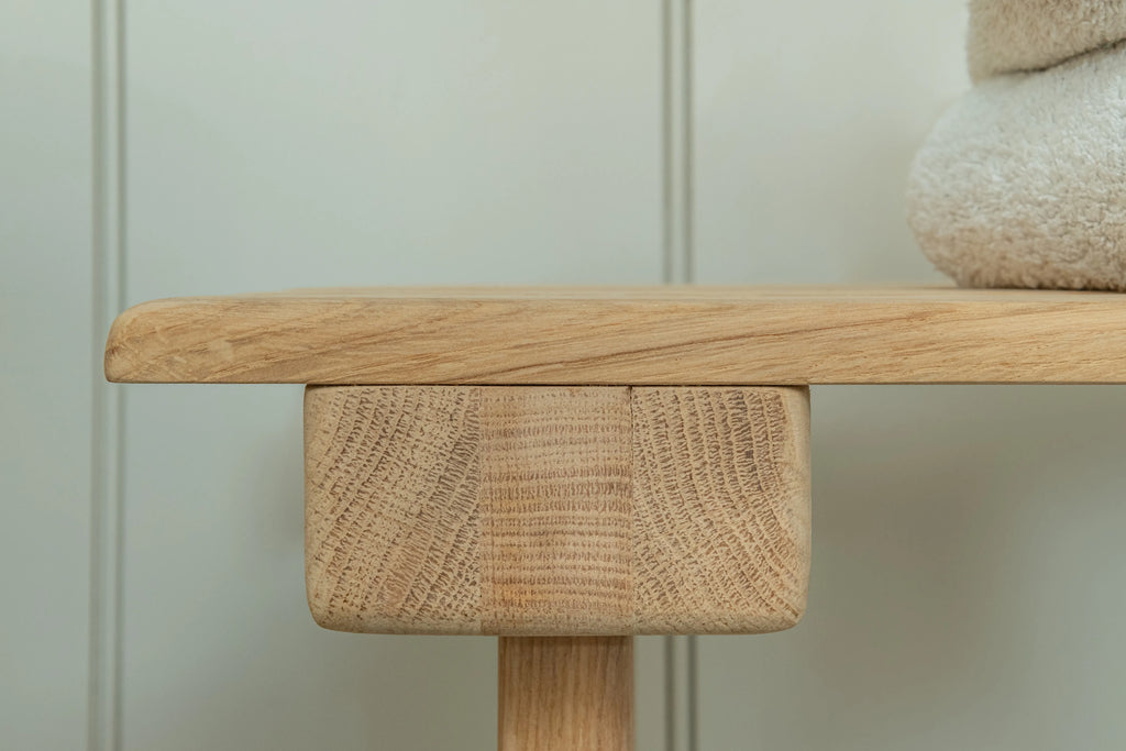 Oak Contemporary Slatted Bench