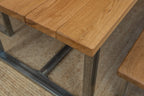 Oak Plank Table With Antique Iron Square Legs