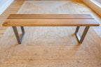 Oak Plank Table With Antique Iron Square Legs