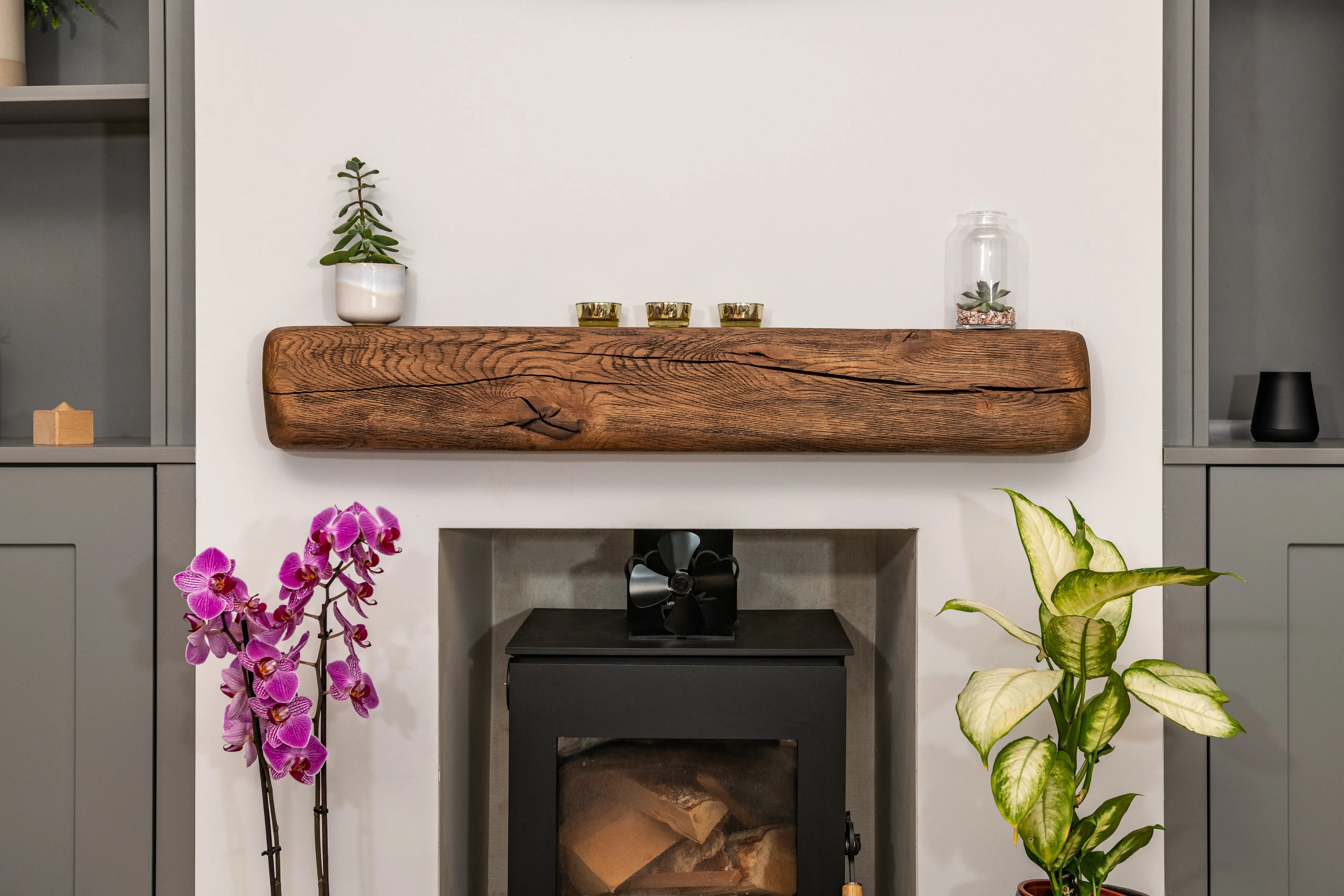 Rustic Aged Fireplace Beam