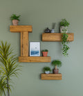 Rustic Chunky Solid Oak Shelving ( 14cm x 14cm) Set of 5