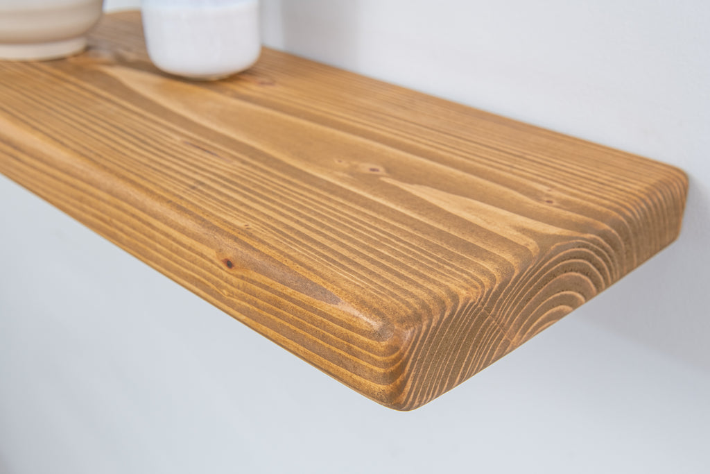 Rustic Style Dark Pine Floating Shelf