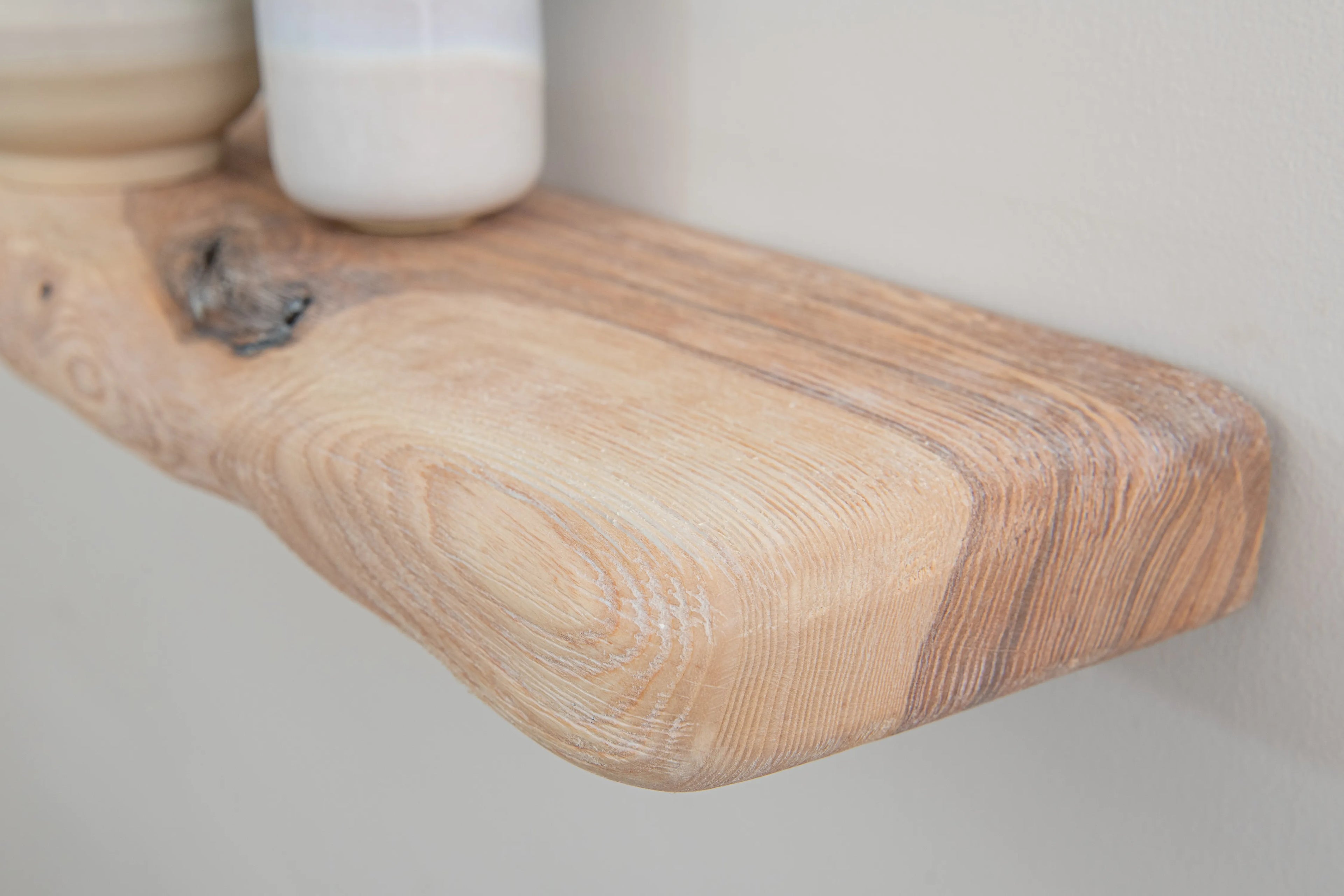 Rustic Style White Ash Floating Shelf