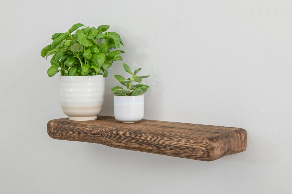 Rustic Style Dark Ash Floating Shelf