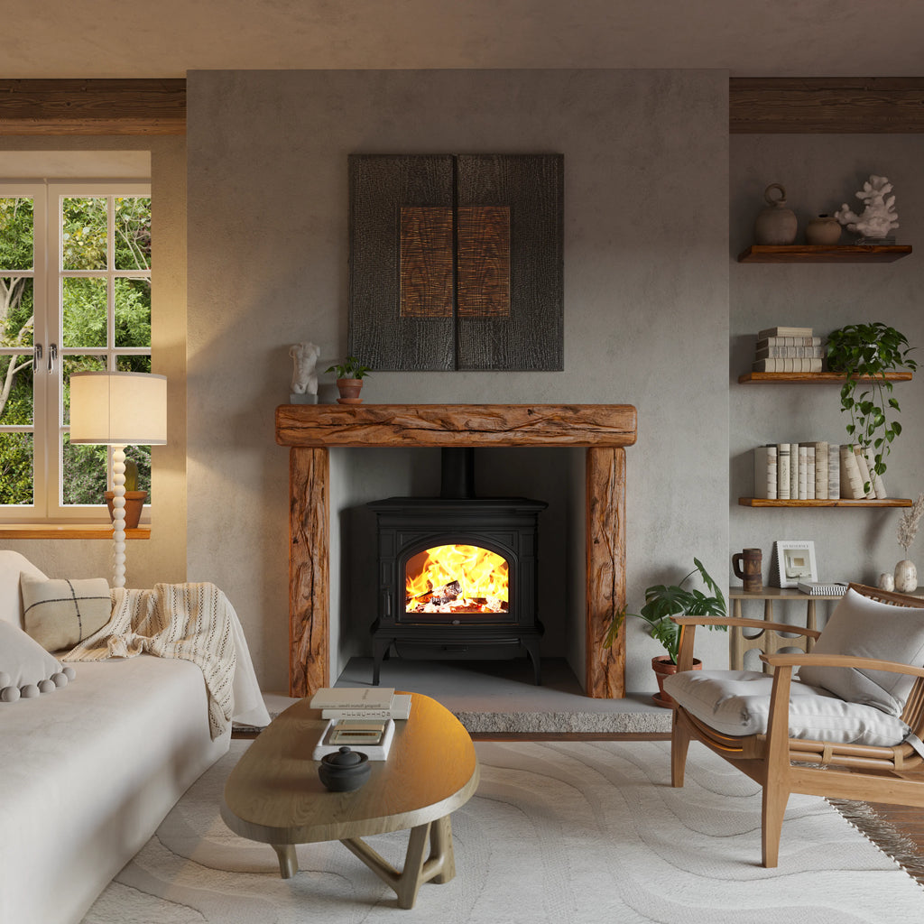 Rustic Style Dark Oak Fireplace Surround