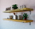 Rustic Style Natural Shelf with Industrial Lipped Brackets