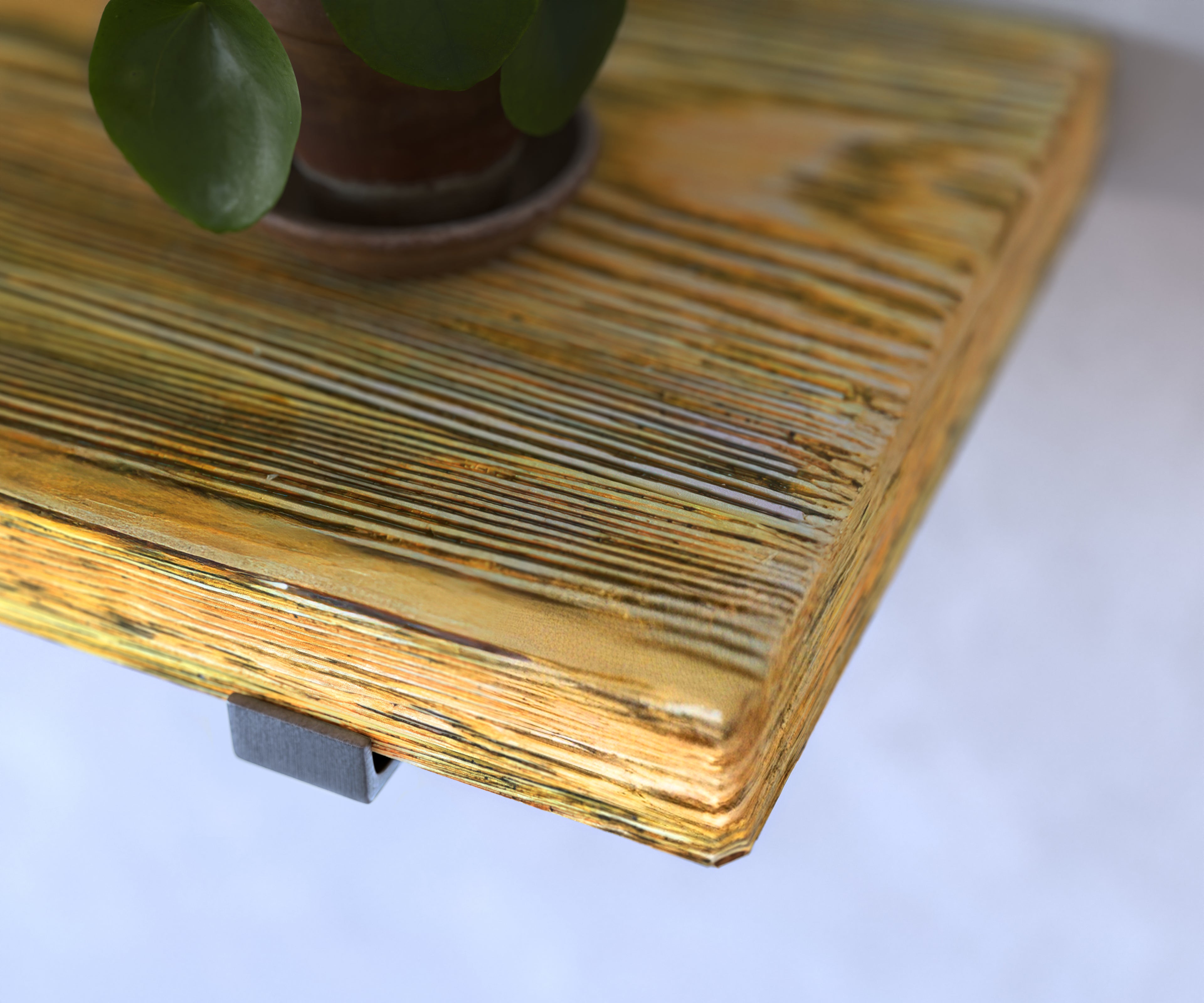 Rustic Style Natural Shelf with Industrial Lipped Brackets