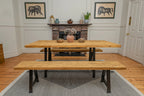 Rustic Wood Dining Table - Industrial A-Frame Legs