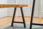 Rustic Wood Dining Table - Industrial A-Frame Legs