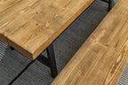 Rustic Wood Dining Table - Industrial A-Frame Legs