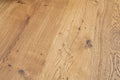 Solid Oak Dining Table With Antique Iron Square Legs