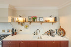 White Solid Oak Shelf With Wood Brackets