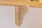 Warm Solid Oak Shelf With Wood Brackets