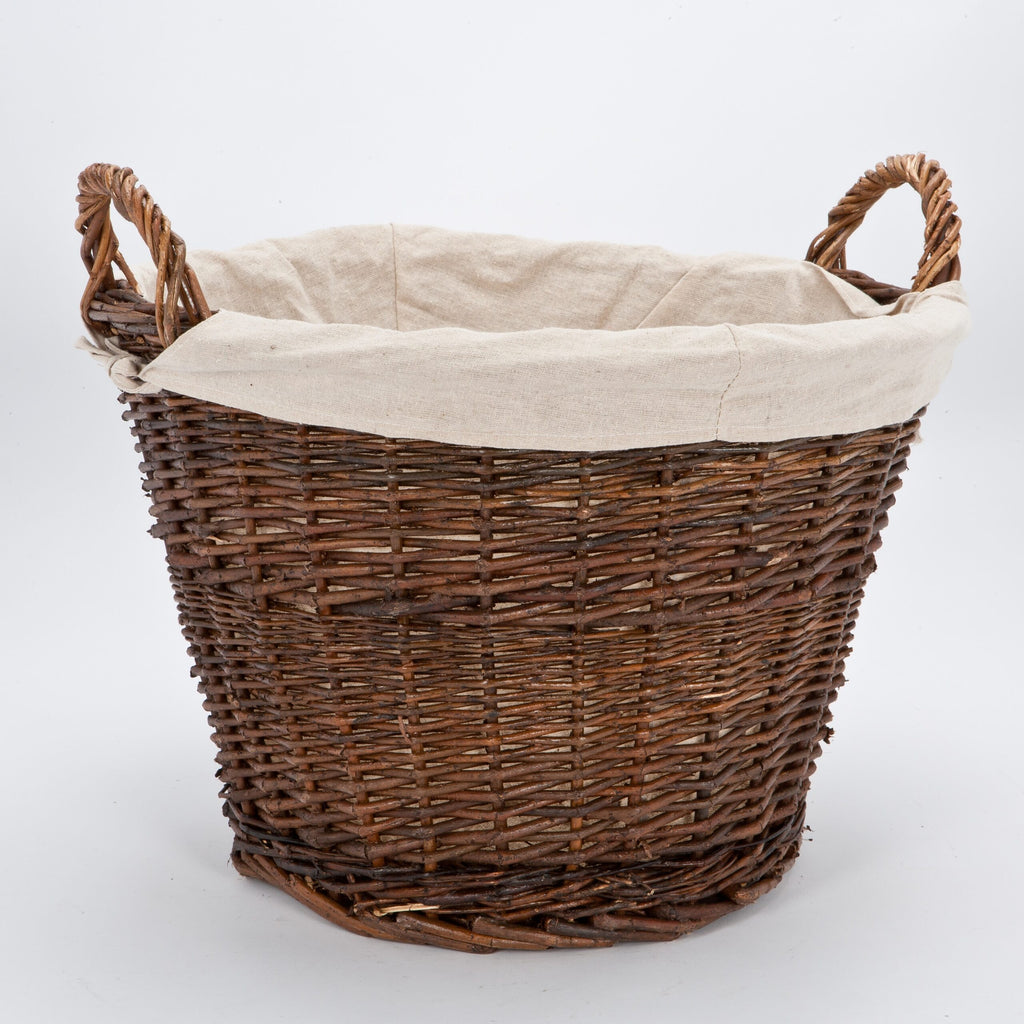Wicker Logs Basket with Removable liner