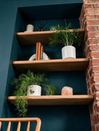 Country Cottage Style Dark Oak Alcove Shelves