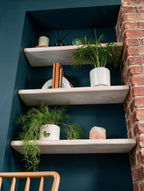 Country Cottage Style White Oak Alcove Shelves