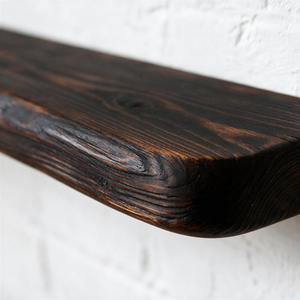 Rustic Style Dark Pine Floating Shelf