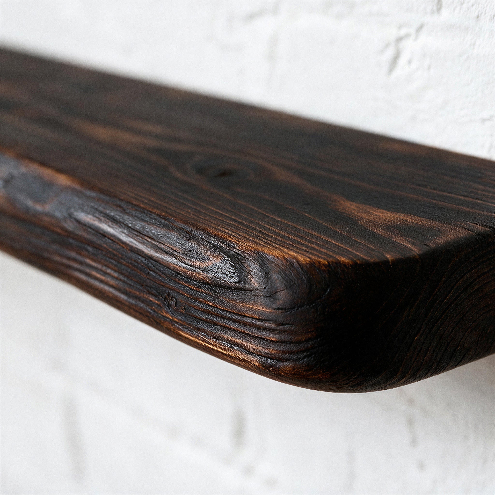 Rustic Style Dark Pine Floating Shelf