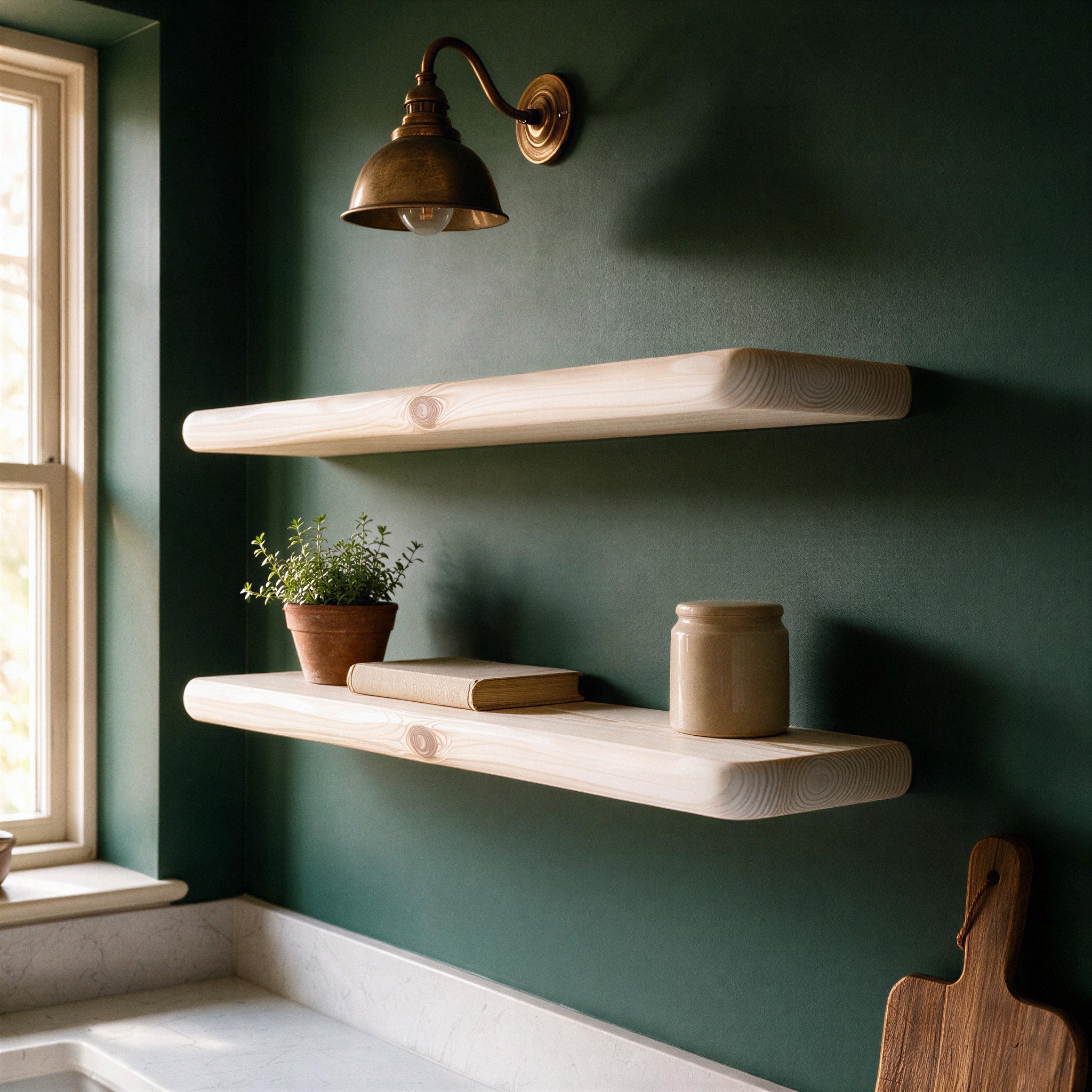 Farmhouse White Pine Floating Shelf - view 5