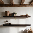 Rustic Style Dark Pine Floating Shelf
