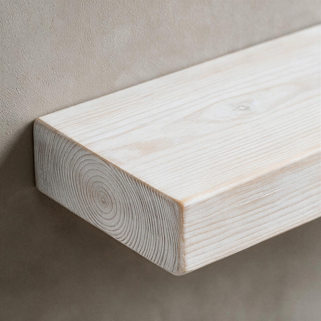Contemporary Style White Pine Floating Shelf