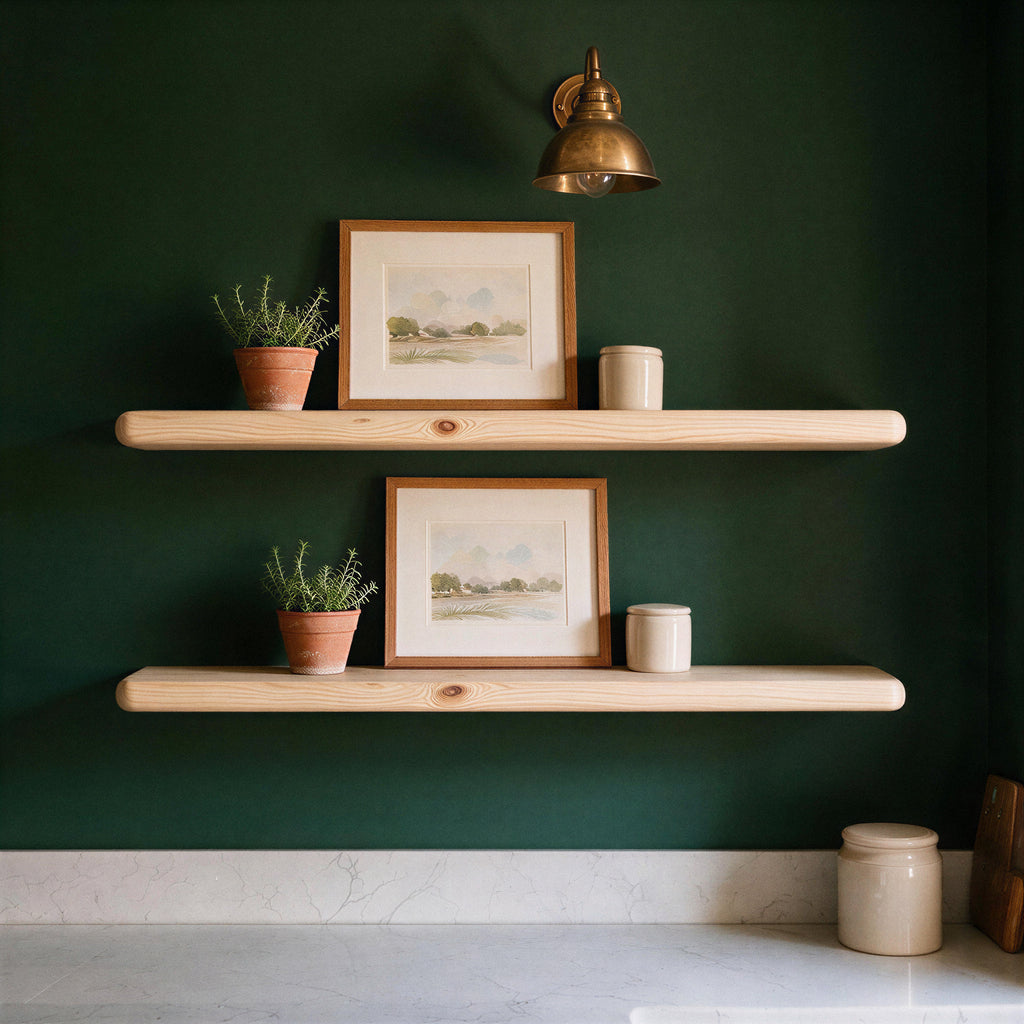 Farmhouse Natural Pine Floating Shelf - view 2